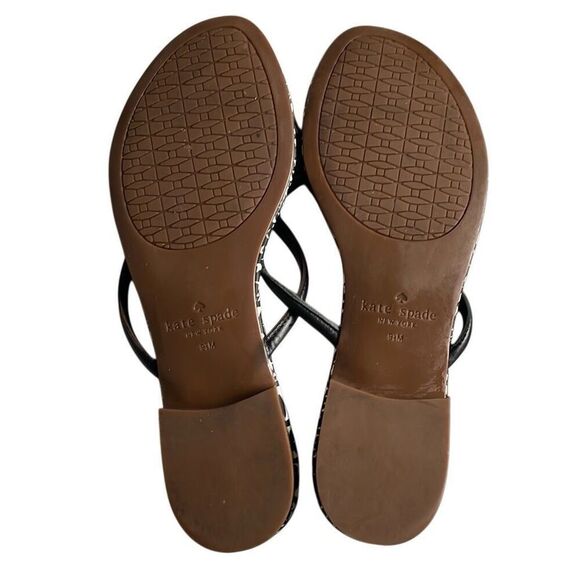 EUC Kate Spade Black White Spade Mystic Bow Slippers Size 9.5 - Picture 8 of 10